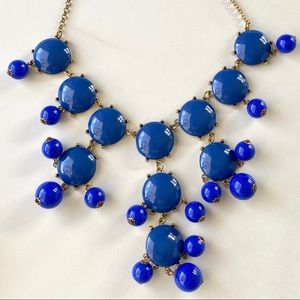 Navy Bubble Statement Necklace With Gold Chain